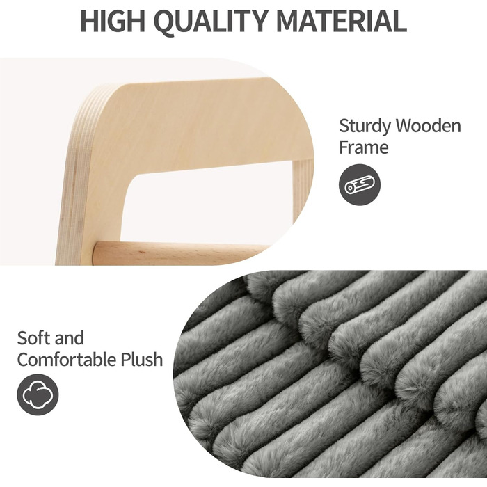 М'яке ліжко-лежанка для котів та маленьких собак EWOOFUN, 56x45 см, сірий колір, знімна та миюча