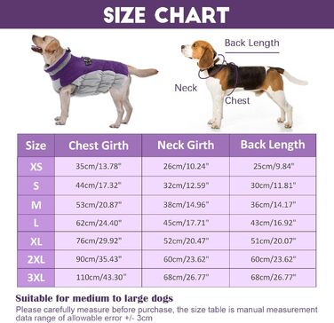Водонепроникний собачий дощовик Lelepet, тепла зимова куртка для собак з шлейкою, світловідбиваючий костюм для снігу, теплий пуловер для собак маленьких, середніх та великих порід (L)