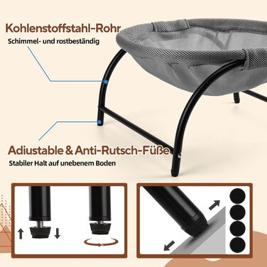 Гамак для котів LIFLIX Outdoor, підвісна лежанка знімним плюшем, для дому та вулиці (сірий)