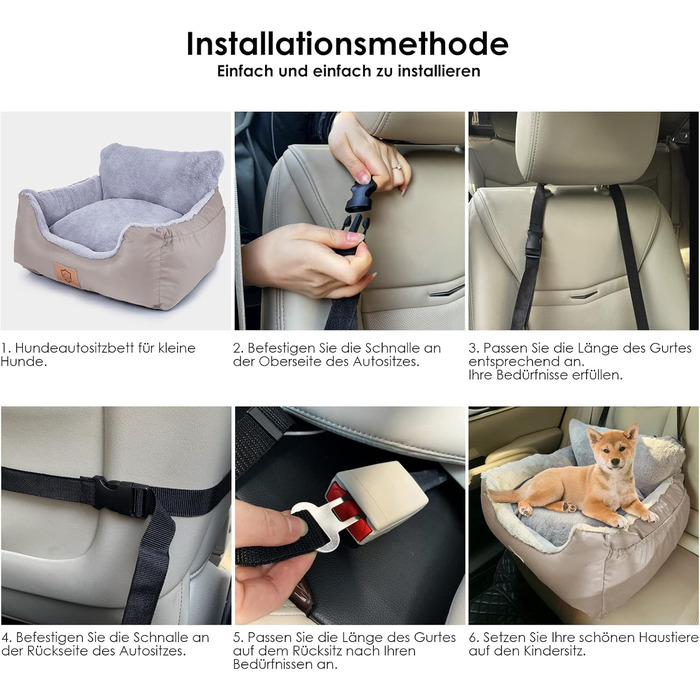 Зонєма ZNM Сидіння для собаки 2 в 1: автокрісло та переноска. Безпечне, водонепроникне, з регульованим ременем та сумкою для зберігання.