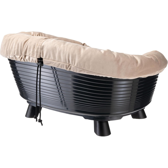 Підвищене ліжко для собак та котів Ferplast Throne, 64x48x29.5 см, чорне, з подушкою, миється, антиковзне, дихаюче