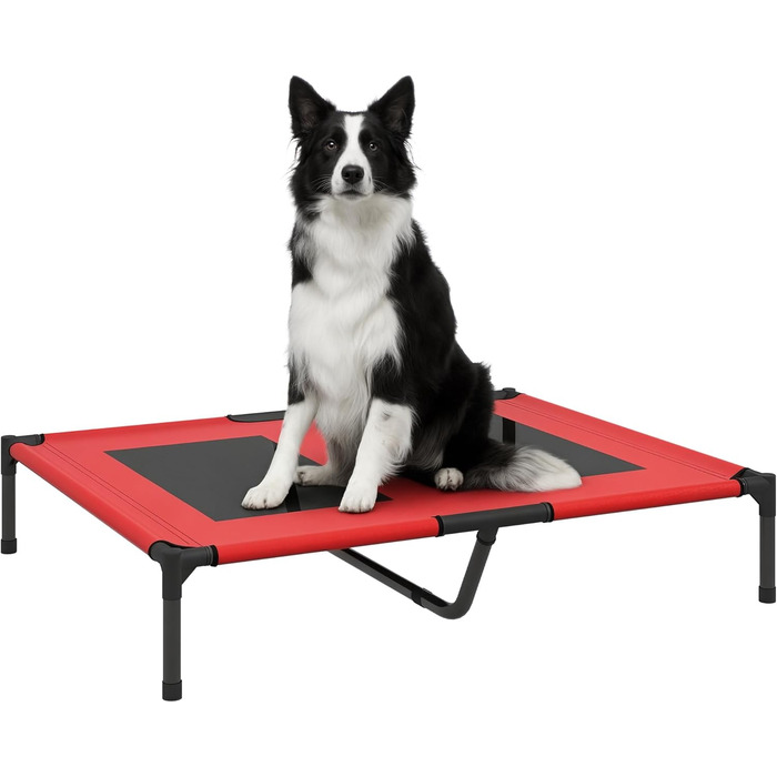 Крісло-ліжко для собак PawHut, вуличне, чорно-червоне, 92 x 76 x 18 см