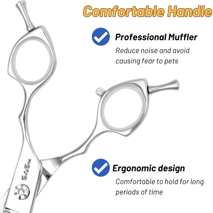 Професійна вигнута ножиця для грумінгу домашніх тварин 7.5 дюймів (25 градусів) з 35 зубцями, коефіцієнт розрідження 65%, високоякісна грумерська ножиця