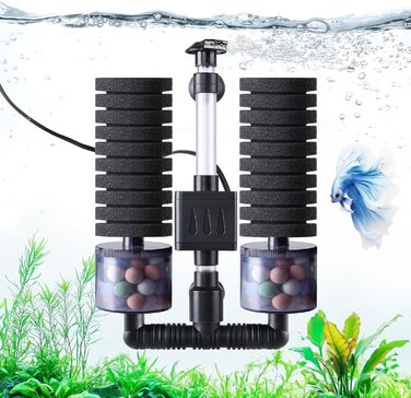 Фільтр для акваріума AQQA, 8W, внутрішній, тихий, 190 л/год, біологічне та механічне фільтрування, до 210 л