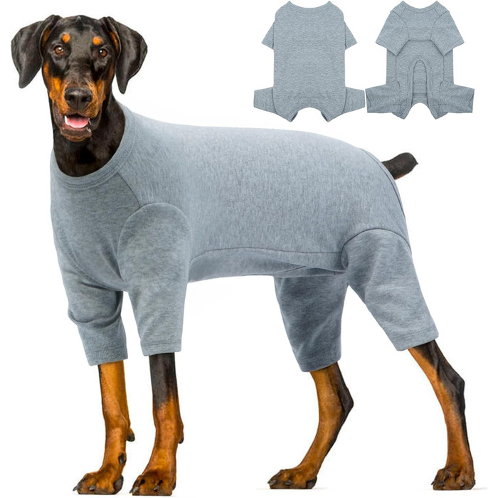 Піжама для собак OP Body 3XL, захисний костюм після операції, від алергії, випадання шерсті, лизання, сірий колір