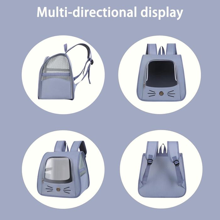 Рюкзак для кота з сіткою, портативний та складаний, переноска для домашніх тварин, дихаючий та складаний рюкзак для домашніх тварин, з прозорим вікном, для тварин до 6,5 кг