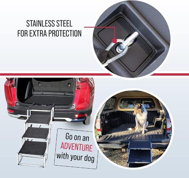 Сходинка для собак, алюмінієва, компактна, для великих собак, SUV, авто, вантажівки, з антиковзким покриттям