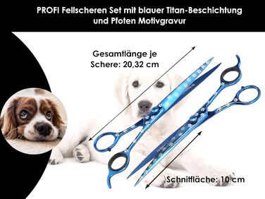 Набір для стрижки собак з 2 частин: професійна шерсть та ножиці для лап TITAN 20,32 см (8 дюймів)