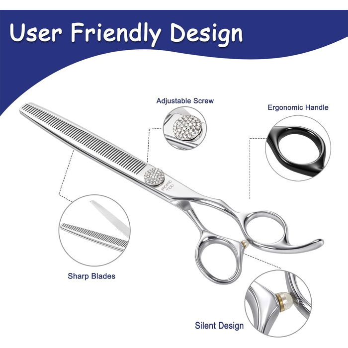 Професійна вигнута ножиця для грумінгу собак та котів, 440C сталь, 20.3 см (8 дюймів)