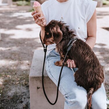 Нашийник для собак HUNTER Round & Soft Canadian UP, чорний, м'яка шкіра, фелл-френдлі, Made in Germany