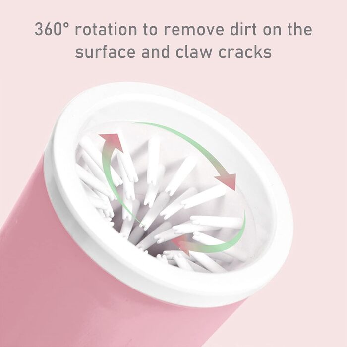 Очисник лап для собак і котів, силіконовий, рожевий (M)