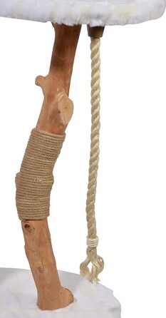 Дерев'яна кігтеточка для котів Dobar® 35290FSCe Design - з джутовою обробкою та іграшкою, Ø 50 x 72-82 см, Колір: Браун (Holly)