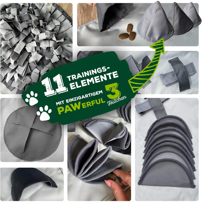 Килимок-іграшка для собак та котів LUCON з 11 елементами, міцний, інтелектуальна іграшка XXL 100x60 см, ідеальний подарунок (сірий)