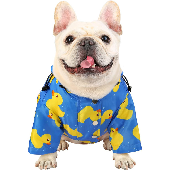 Дощовик для собак HDE, двошаровий, на блискавці, з капюшоном, розмір 3XL (M, блакитний)