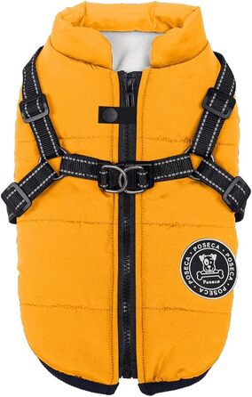 Водонепроникний зимовий одяг для собак: тепла куртка, жилет та манжет для малих, середніх та великих собак. Колір: зелений (L, жовтий)