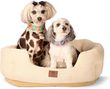 Лежак для собак AMERICAN KENNEL CLUB, м'який плюш, 66 см, нековзний, для середніх і великих порід, машинне прання