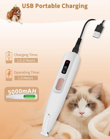 Професійний триммер для собак та котів PawTrim Pro: безшумний, акумуляторний, з LED-підсвічуванням, вологостійкий, бездротовий. Ідеально для обрізки подушечок лап, зони навколо очей.