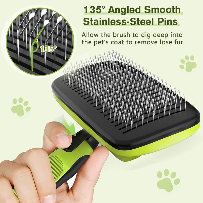 Набір щіток для собак та котів, професійний, самоочищуваний, для довгої та короткої шерсті, масаж, догляд за шерстю (3 шт.)