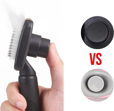 Самоочисна щітка для собак, вичісувальна щітка для довгої та короткої шерсті, турбота про шкіру, щітка для собак та котів, що видаляє шерсть, щітка для грумінгу, чорна