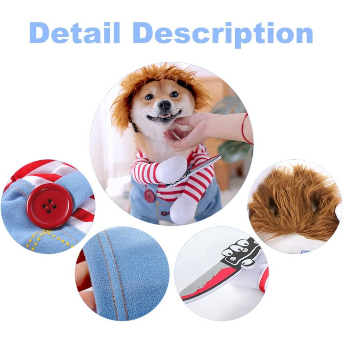 Костюм на Хелловін для собак, карнавальний костюм для домашніх тварин, вечірній набір для рольових ігор, костюми для собак, червоний (S)