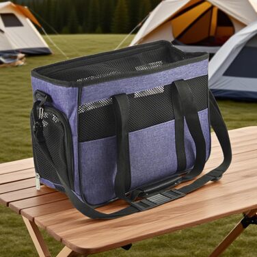 Транспортна сумка для собак та котів Duroecsain | Зручна сумка-переноска з кишенями для подорожей, відпочинку та активного відпочинку (фіолетова)