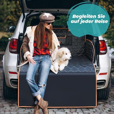 Захисна підстилка для багажника автомобіля KYG для собак, стежка захисна підстилка та ковдра для собак з захистом бокових панелей та краю завантаження – Водонепроникна, стійка до подряпин, для автомобіля та універсалу, Extra Long, 110x215 см