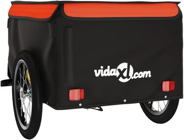 Причіп для велосипеда, причіп для собак, чорно-помаранчевий, 45 кг, для перевезення покупок, легка збірка