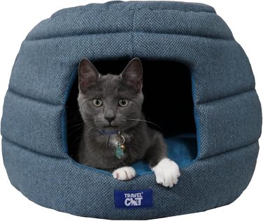 Будиночок для кота Travel Cat Meowbile, трансформер, синій, M, 63,5x45,7x43,2 см, якісний котячий дім і лежак для дому