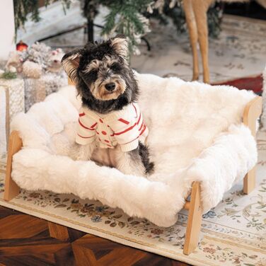 Катяме місце CheerPals з бука, 70x47 см: велике ліжко-софа для котів з м'якою знімною наволочкою, витримує до 15 кг