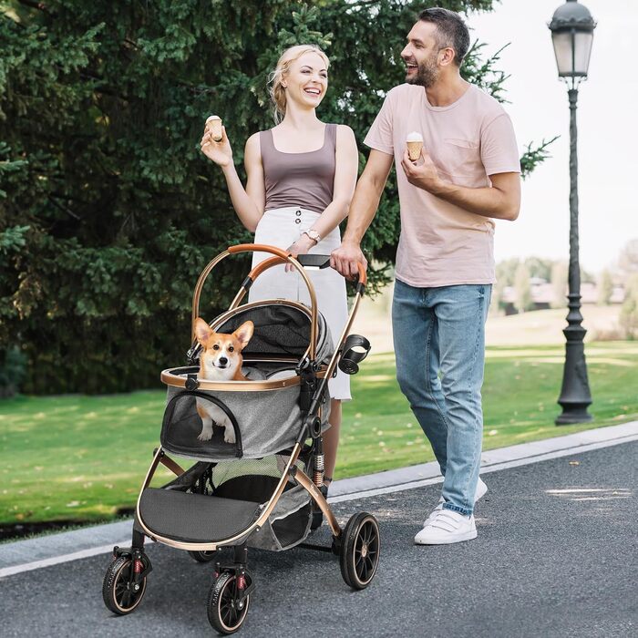 Візок для собак YITAHOME 3 в 1, до 20 кг, складаний, сірий