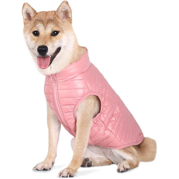 Зимовий одяг для собак: тепла куртка-жилет для собак, для цуценят, водонепроникна, вітронепроникна, тепла, з утеплювачем, для маленьких та середніх собак (XL, Рожевий)