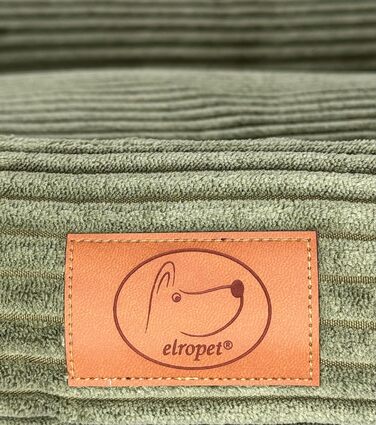 Ортопедичне ліжко для собак Elropet з м'якого корду, кошик для собак XS/S/M/L/XL (XXL 145x110x30 см), оливковий колір