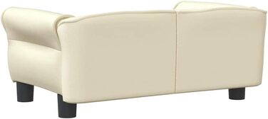 Диван для собак, м'яке ліжко для домашніх тварин, диванчик для собак, ліжко для цуценят, диван для домашніх тварин, будиночок для собак, для великих та середніх собак, сучасний та елегантний дизайн (70x45x30 см, кремовий)