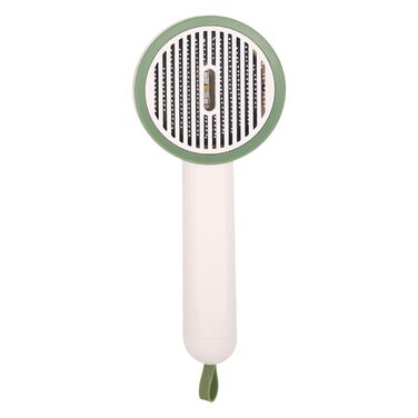 Гребінець Slicker для собак та котів | Гребінець для вичісування шерсті кошенят - Ергономічний, з UV-функцією, кнопкою випуску шерсті. Підходить для щоденного догляду за тваринами. Зелений (білий)