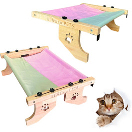 Накидка-гамак для кота, гамак для кота на вікно, підвісний гамак для кота на 2 ніжках або гамак для кота на 4 ніжках, котяче ліжко, радіатор, гамак для котів, велике котяче ліжко сірого/рожевого кольору