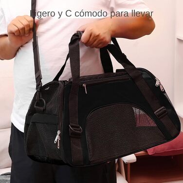 Сумка-переноска для собак, чорна: дихаюча, водонепроникна, легка, для подорожей та прогулянок