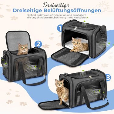 Транспортна сумка для кота/собаки до 5 кг, сіра, 43 x 28 x 28 см