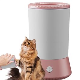 Портативна мийка для лап собак, USB-зарядка, очищувач для лап домашніх тварин, підходить для собак та котів різних розмірів (білий, рожевий)