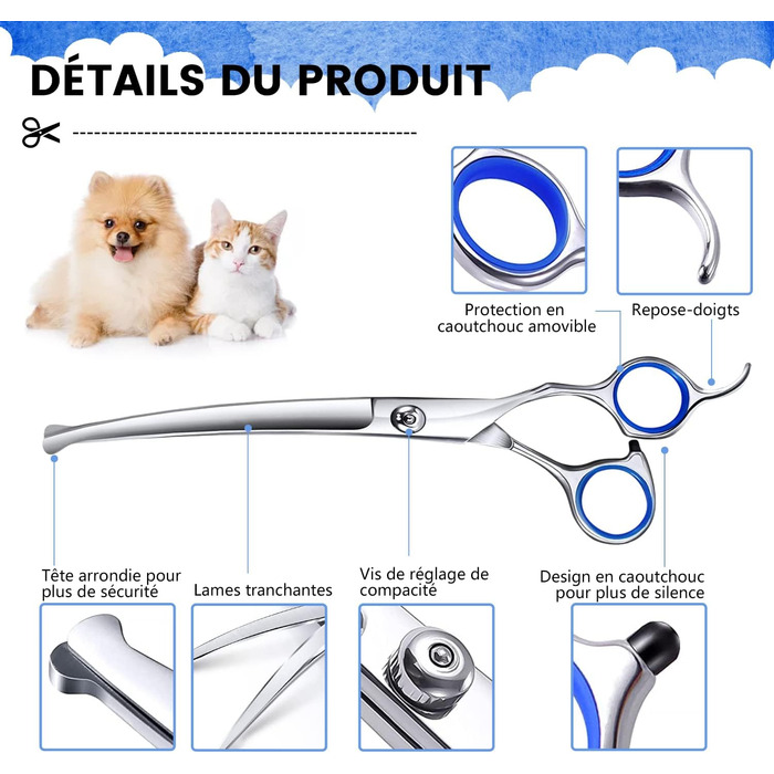 Набір для грумінгу собак: професійна шерстьрізка з нержавіючої сталі 4CR, гребінець, для догляду за шерстю