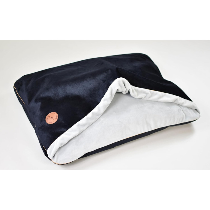 М'яке ліжко для собак та котів середнього та малого розміру з капюшоном, неслизьке, миється, дизайн Lauren, NEL (M 80 x 60 см), чорний колір