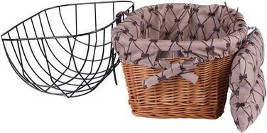 Ретро кошик для велосипеда з кришкою, плетіння з лози, переноска для тварин з підкладкою з тканини