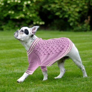 Теплий в'язаний пуловер для собак великих порід, V-подібний виріз, для Французького бульдога, Лабрадора, Німецької вівчарки (Lila XXL) 2XL Lila