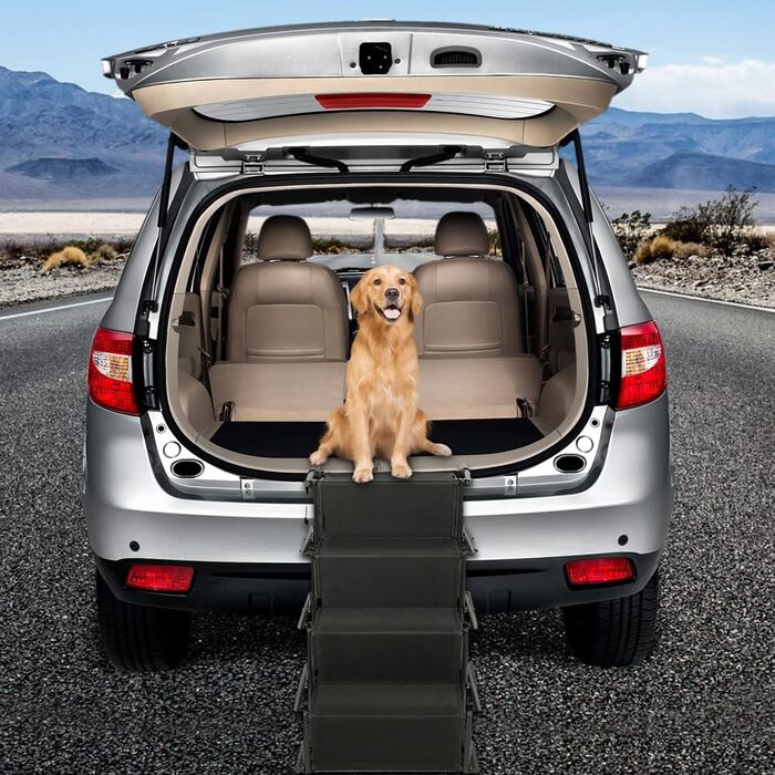 Рампа для собак Hunderampe до 75 кг, складна, для маленьких та великих собак, чорна, розмір 45x139x56-76 см