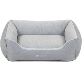 Ліжко для собак Doctor Bark Kleine Hunde - Корзина для собак, м'яка та пухнаста - Миється, зносостійка, затишна - Зроблено в Німеччині GreenLabel (S - 74x55 см, світло-сірий)