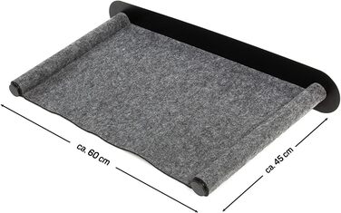 Підвісна лежанка для кота з фетру, канадського виробництва | 65 x 35 x 10 см, антрацит | Лежанка-стіна для котів