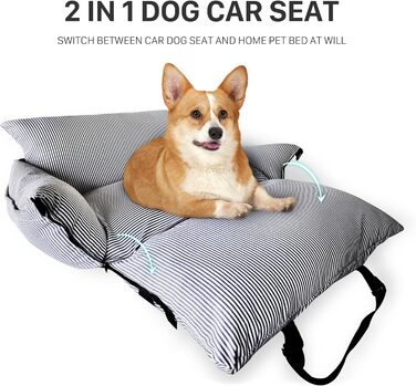 Автокрісло для собак Strusery, до 6 кг, блакитне, знімається та періться, з неслизьким дном та ременем безпеки