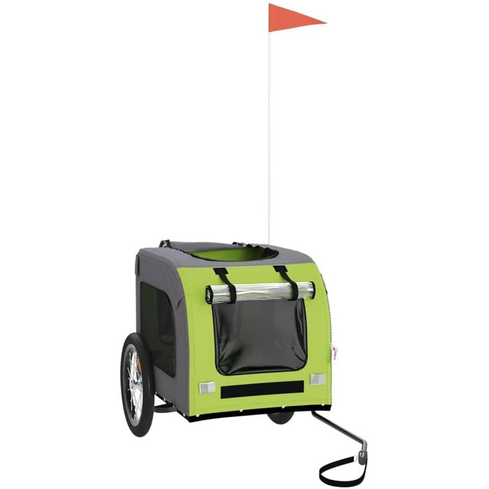 Фаркоп-причіп для велосипеда Gecheer, чорний, для собак, 69x133.5x73.5 см, зелений