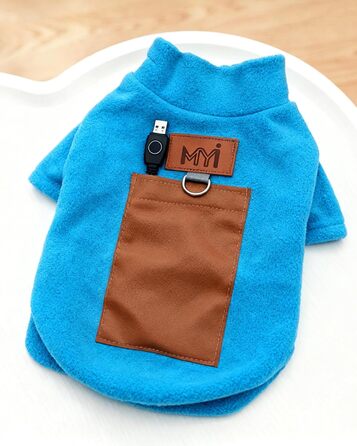 Обігріваючий зимовий пуховик для собак MYI, теплий, для малих, середніх та великих собак, тепла куртка для дому/на вулицю, синій, L (без акумуляторів), синій, довжина спини 30 см