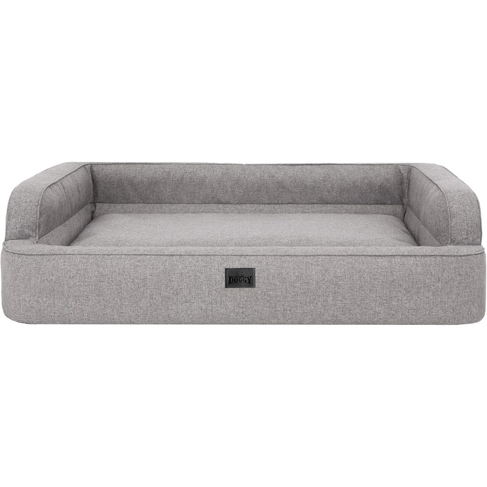 Ліжко для собак, корзина для собак, ліжко-кімната для тварин, знімний чохол, сірий колір, XXL (117x79 см)