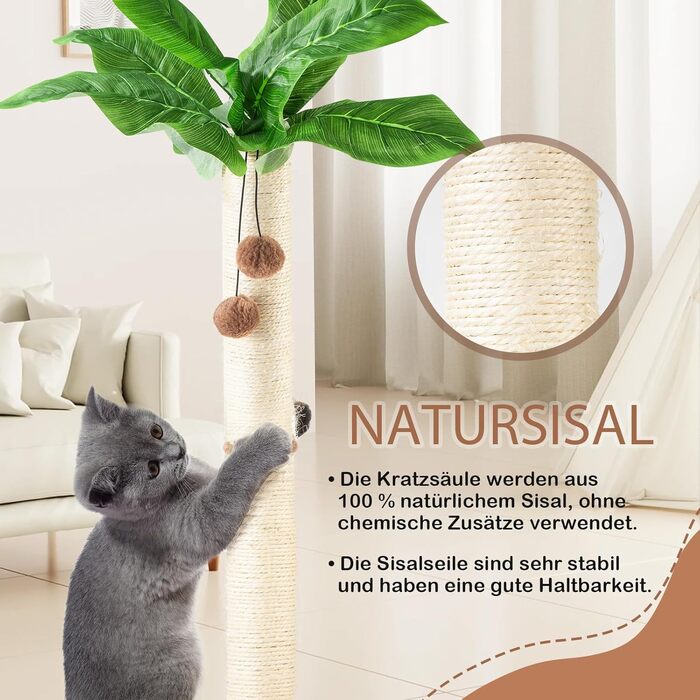 Leisuremix Кігтеточка для котів XXL 80 см, зелена, сучасний дизайн, стовпчик для великих котів та кошенят